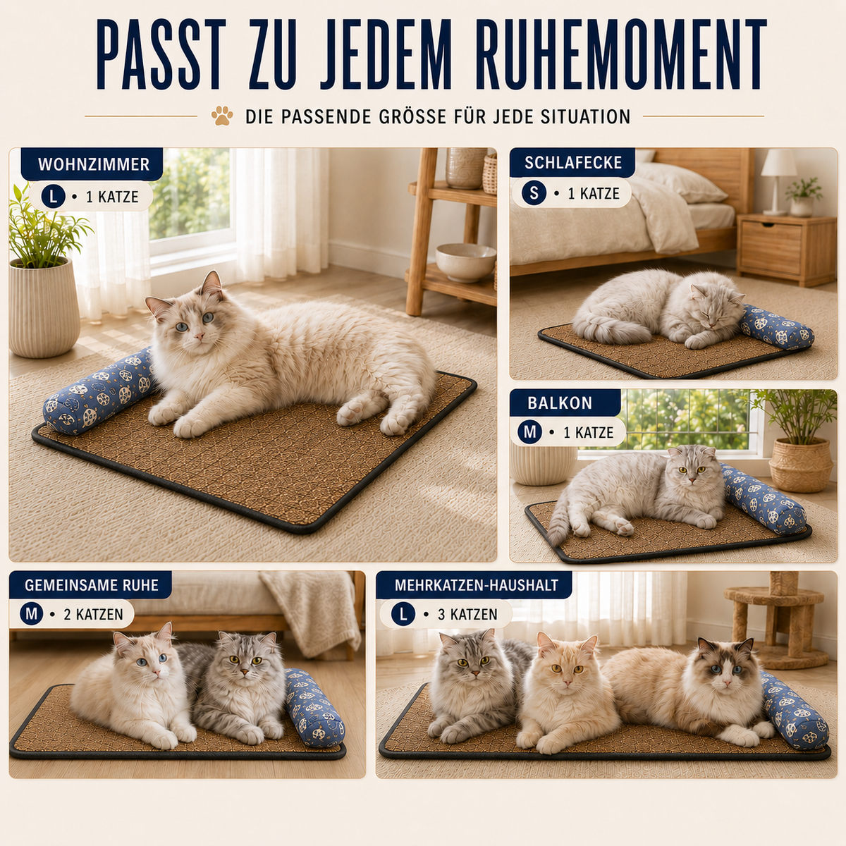 Nordspur | Coolweave Geflochtene Rattan-Kühlmatte mit Kissen