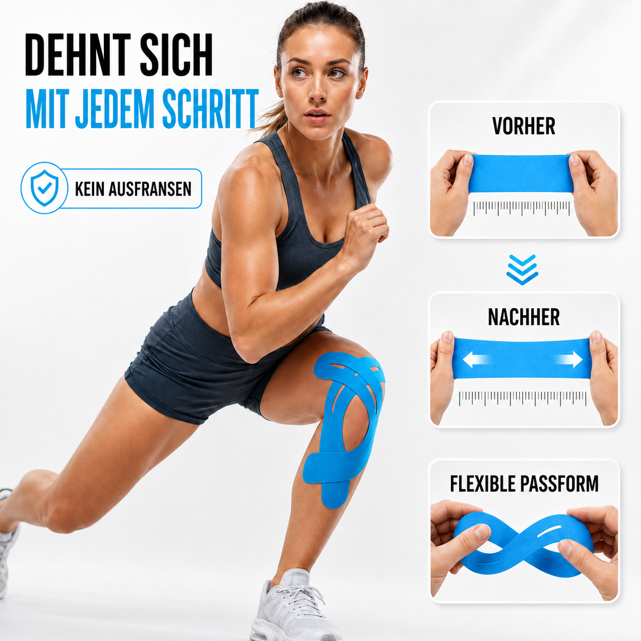 Nordspur | Flexitape Elastisches Atmungsaktives Kinesiology-Knie-Tape