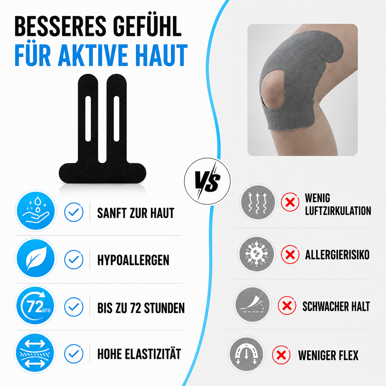 Nordspur | Flexitape Elastisches Atmungsaktives Kinesiology-Knie-Tape