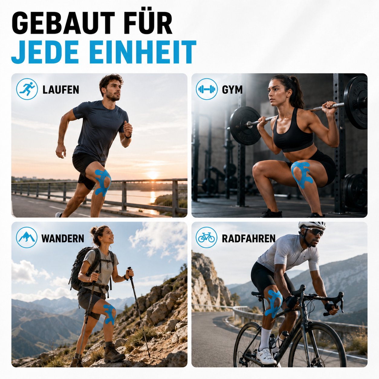 Nordspur | Flexitape Elastisches Atmungsaktives Kinesiology-Knie-Tape
