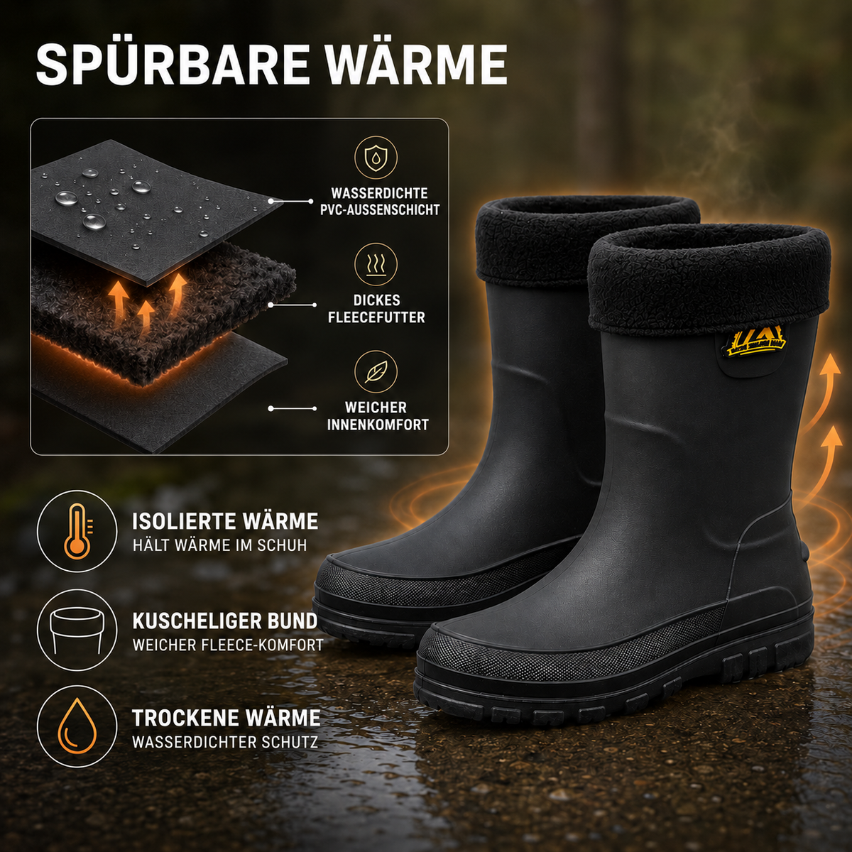 Nordspur | FrostTrek Isolierte Regenstiefel