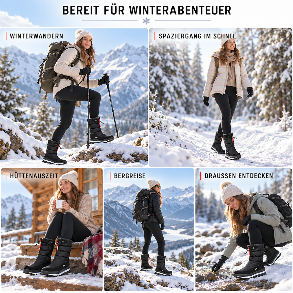 Nordspur | Frozelle Mittelhoch Isolierte Winterstiefel