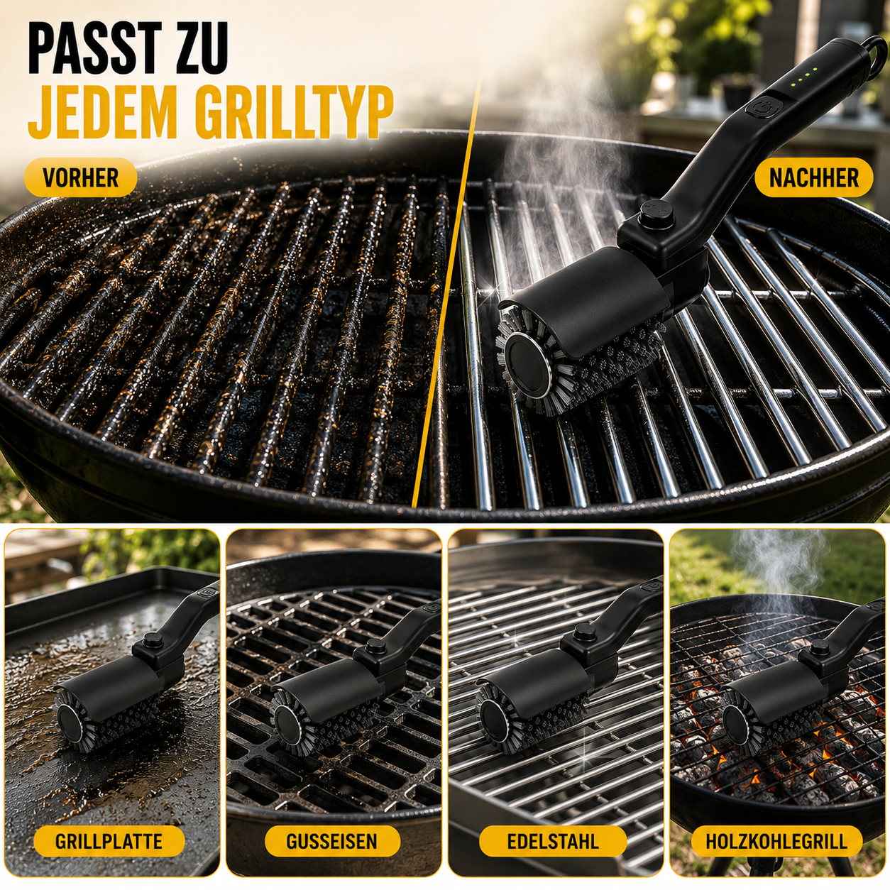 Nordspur | Grillora Kabellosen Elektro-Grillbürste