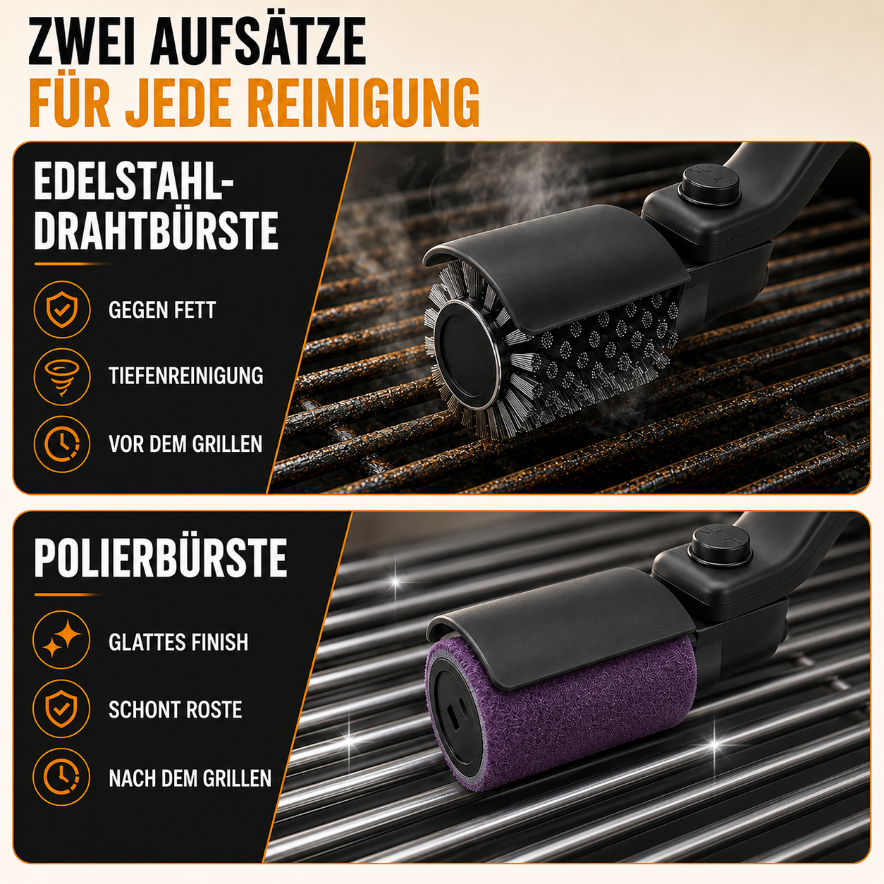 Nordspur | Grillora Kabellosen Elektro-Grillbürste