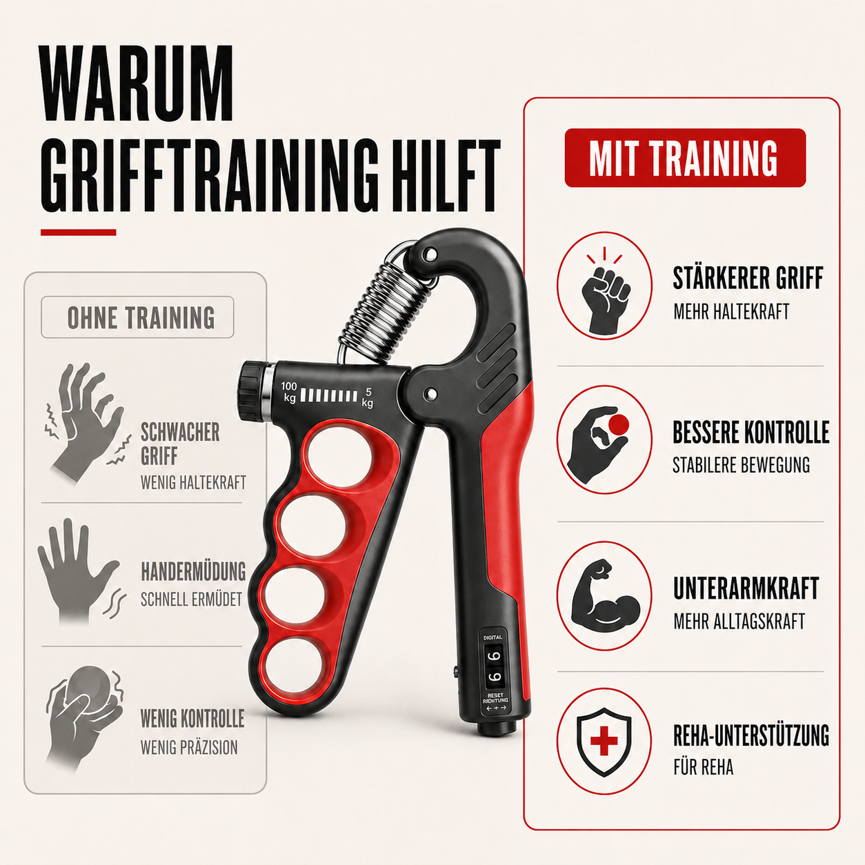 Nordspur | Grippora Verstellbarer Metall-Handtrainer