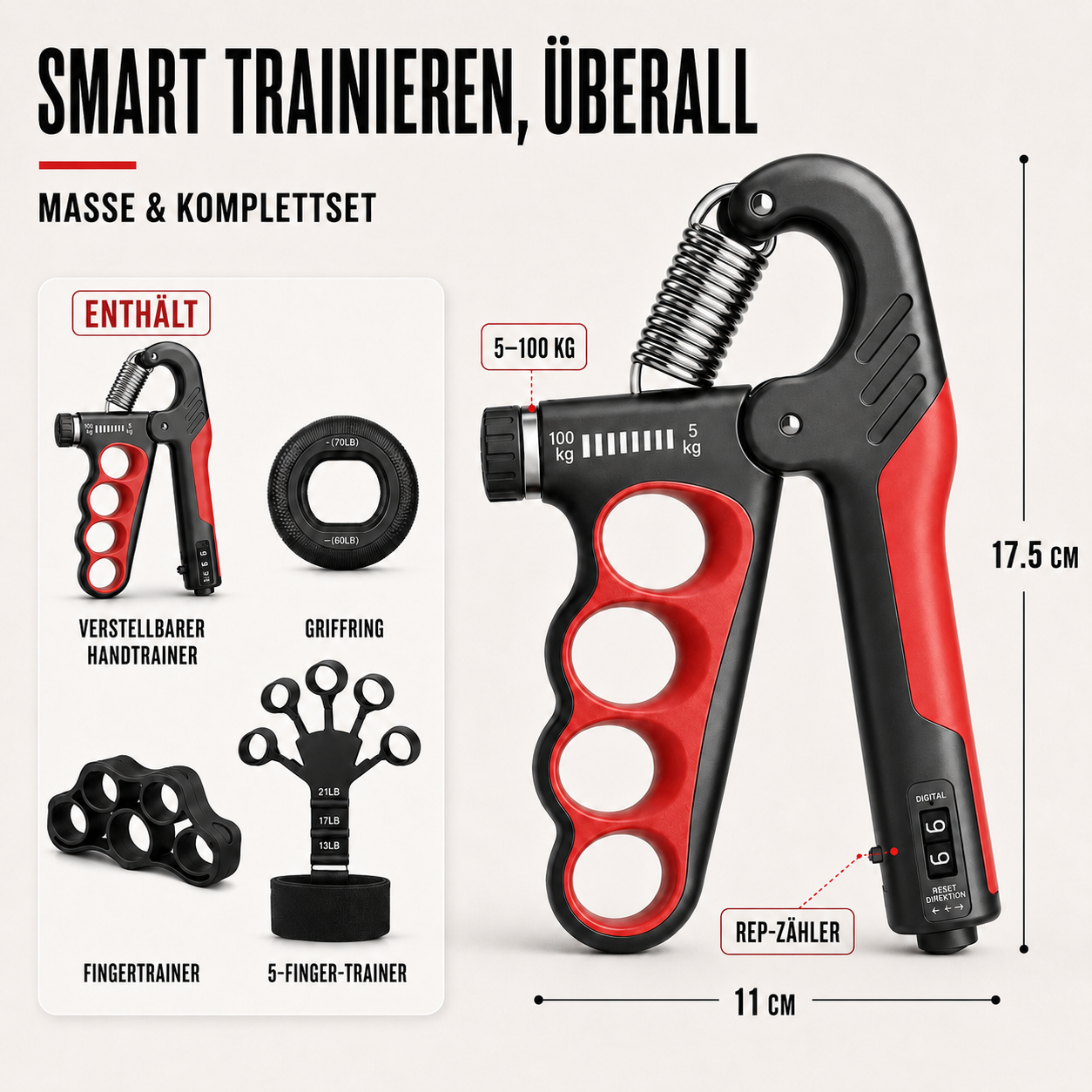 Nordspur | Grippora Verstellbarer Metall-Handtrainer