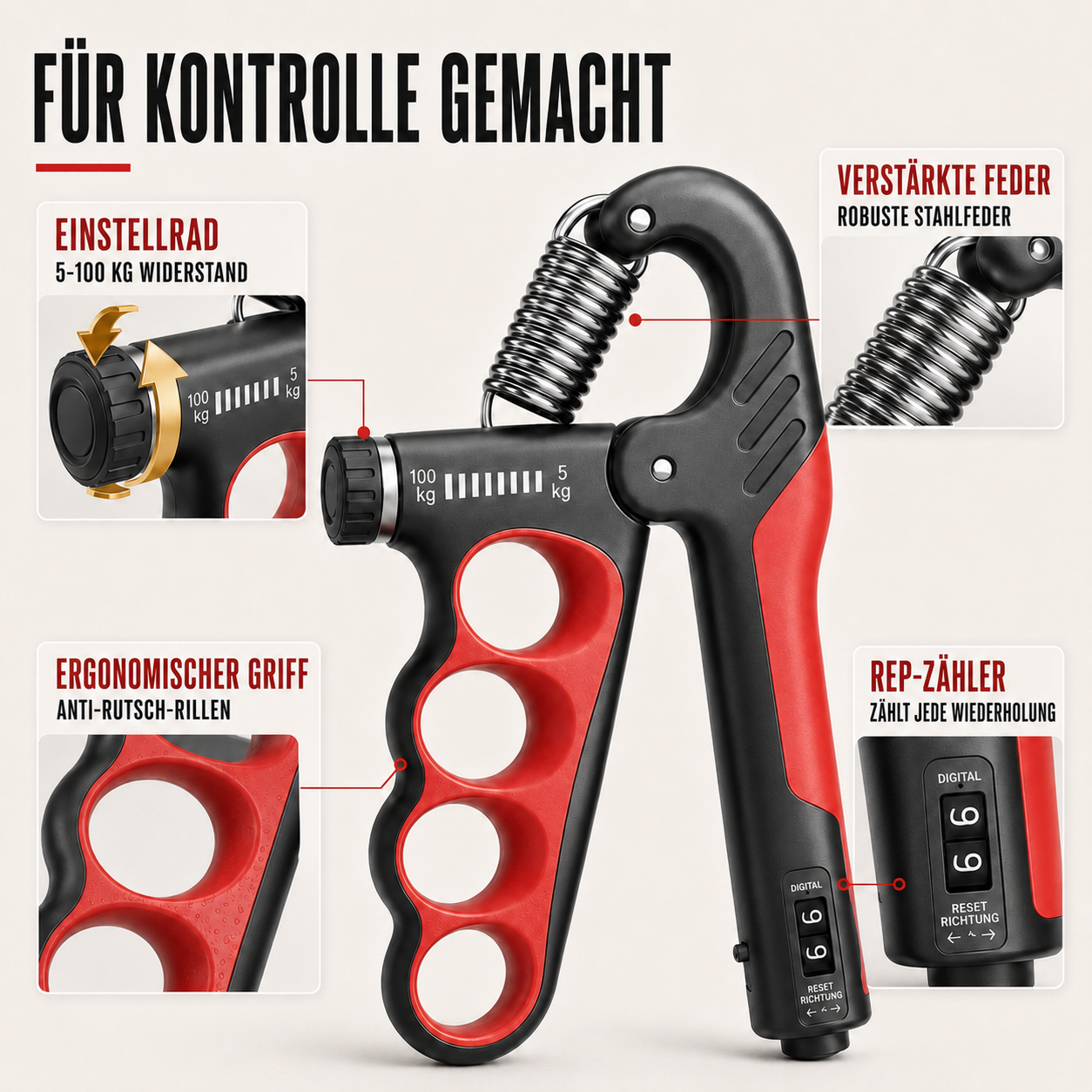 Nordspur | Grippora Verstellbarer Metall-Handtrainer
