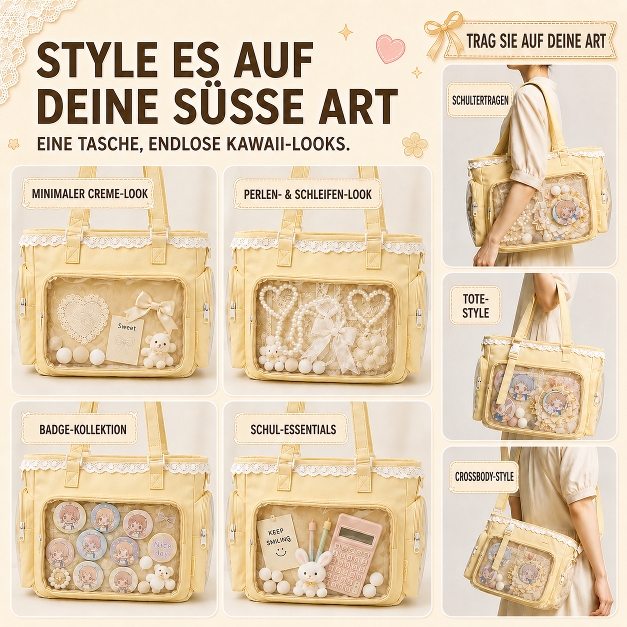Nordspur | Itavelle Japanischer Itabag Mit Transparentem Display-Fenster