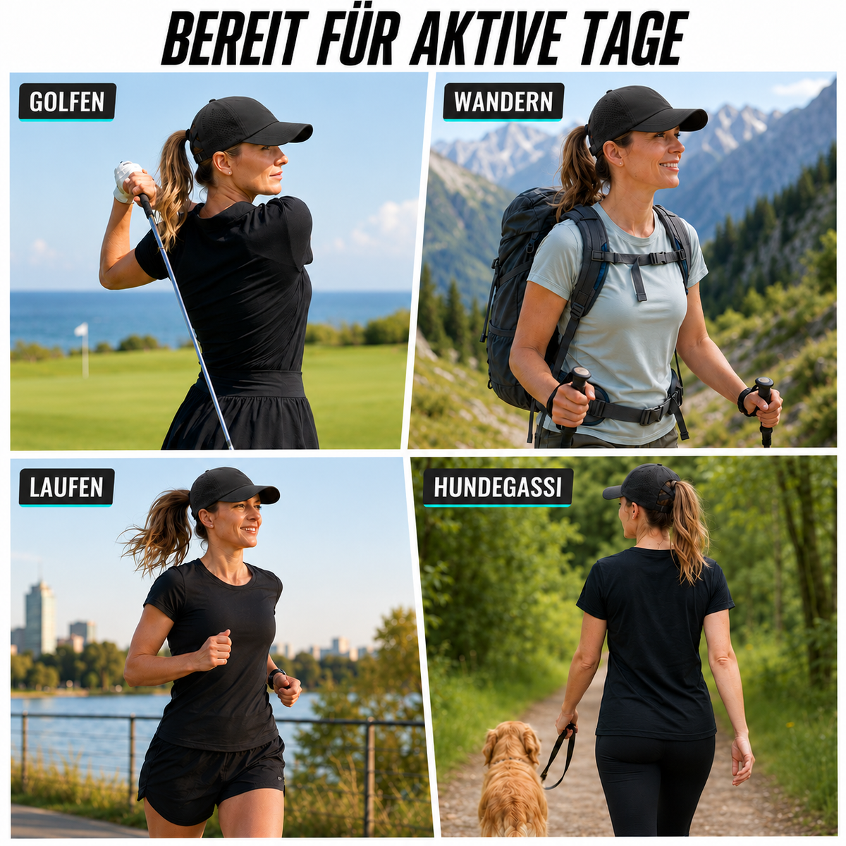 Nordspur | Ponytaila Crossback Pferdeschwanz-Sportkappe