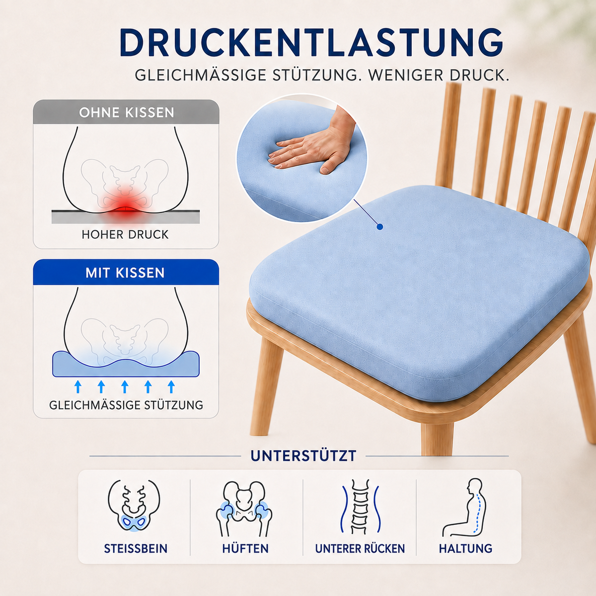 Nordspur | Sitvera Square Niedrigschaft-Sitzkissen