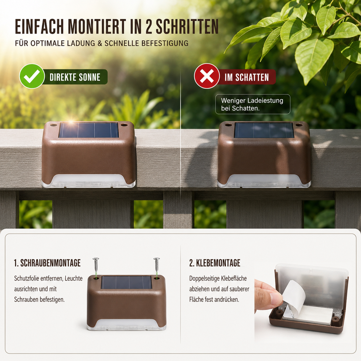 Nordspur | Soluxe Solar-betriebene Outdoor-Stufenleuchte