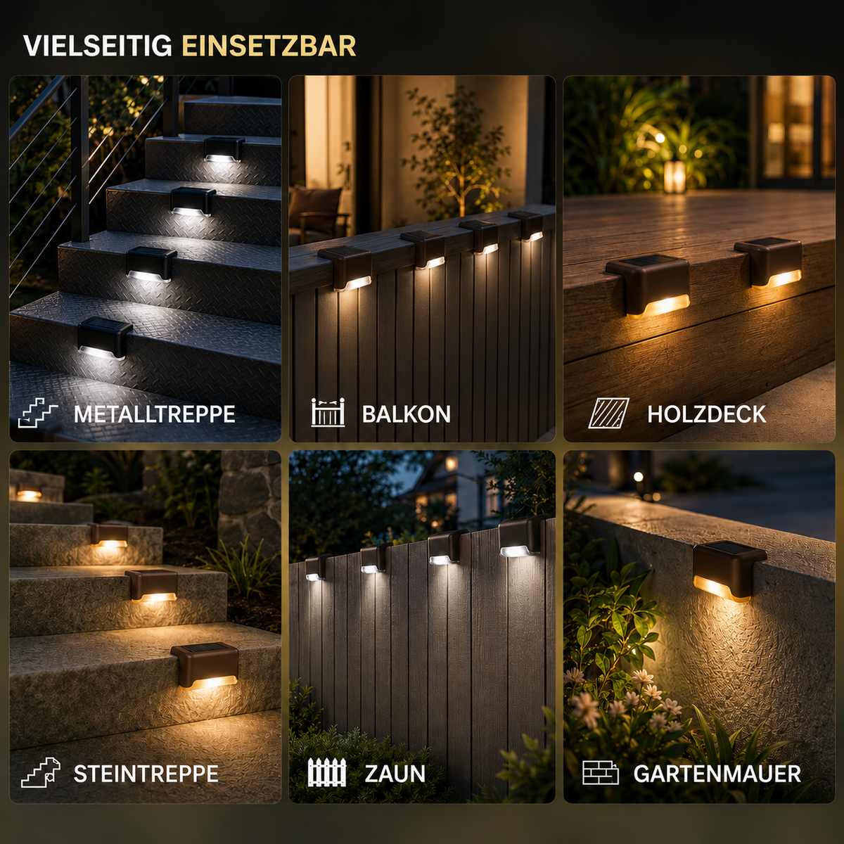 Nordspur | Soluxe Solar-betriebene Outdoor-Stufenleuchte