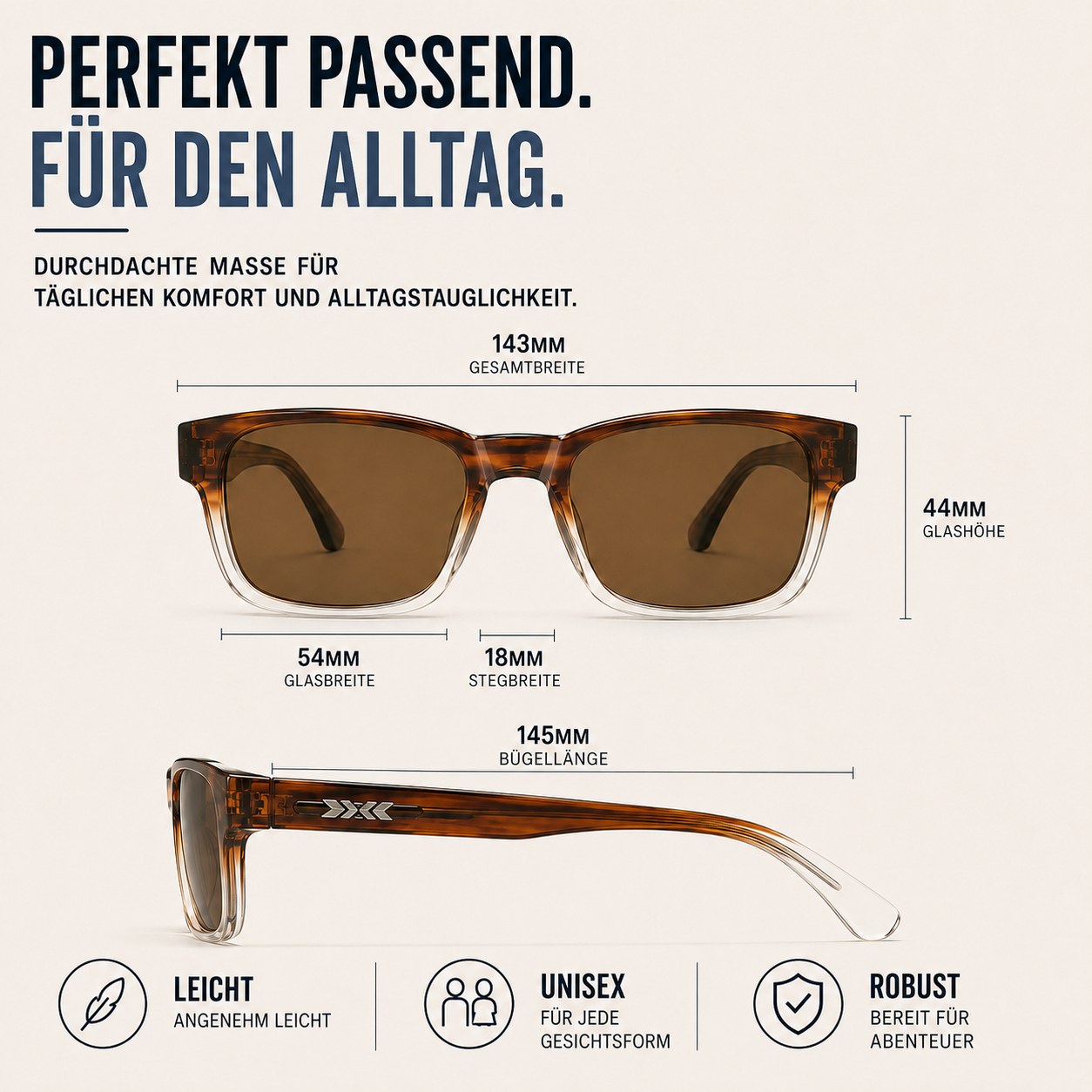 Nordspur | Squarex Eckige polarisierte Sonnenbrille