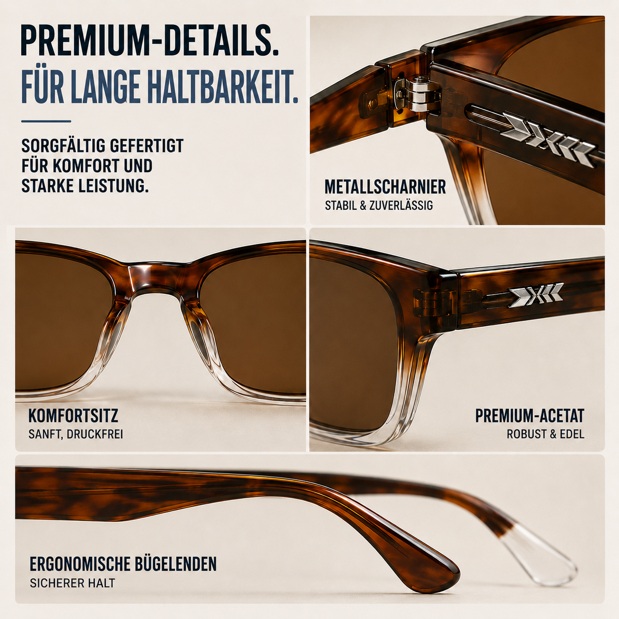 Nordspur | Squarex Eckige polarisierte Sonnenbrille