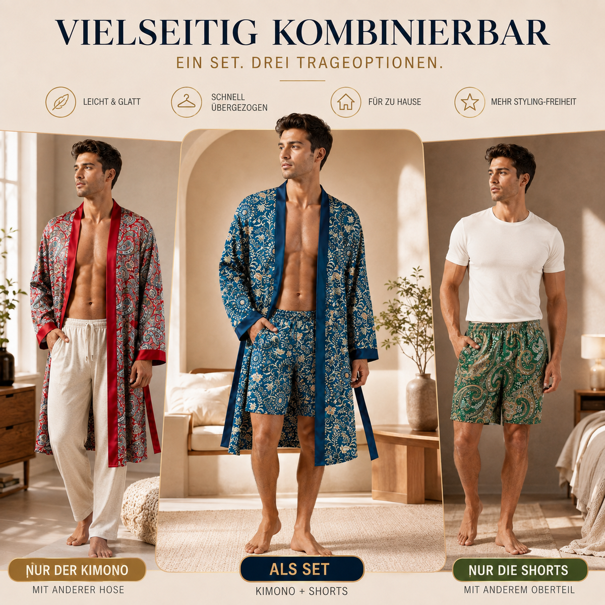 Nordspur | Velvoro Langer Kimono-Stil Bademantel-Set