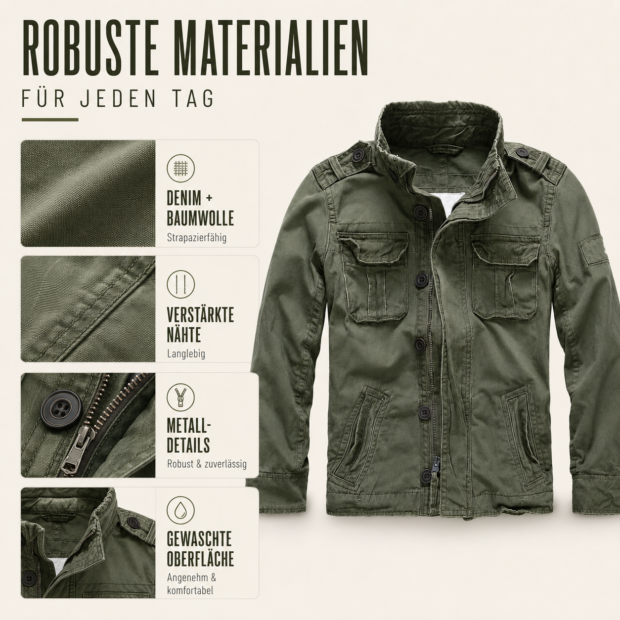 Cargo Jeansjacke mit Mehrfach-Taschen & Robustem Design – UrbanTrail Jacket