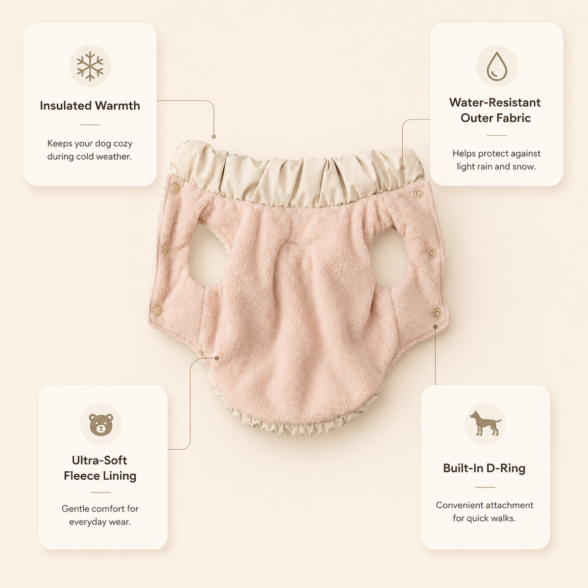 Gesteppte Winterjacke für Hunde