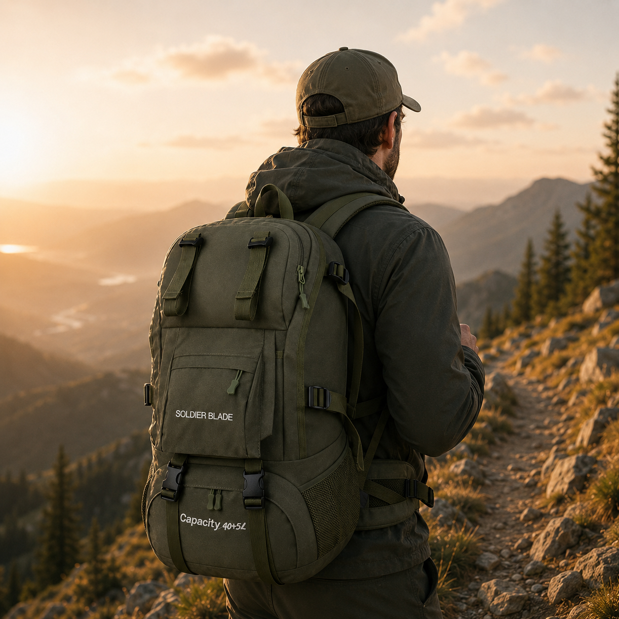 Wanderrucksack 45L Wasserabweisend – BergSturm Pro