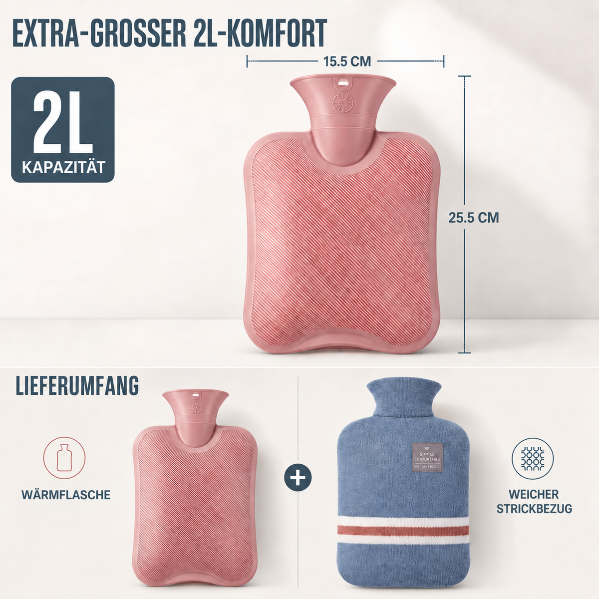 Wärmflasche mit Strickbezug – ThermoComfort