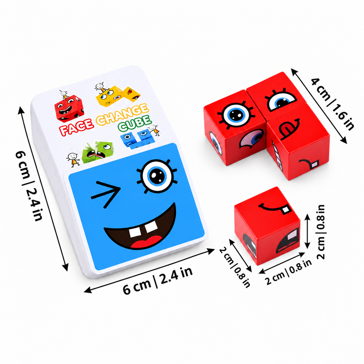 Gesichtsausdrücke-Puzzle-Spiel für schnelles Denken und Familienspaß