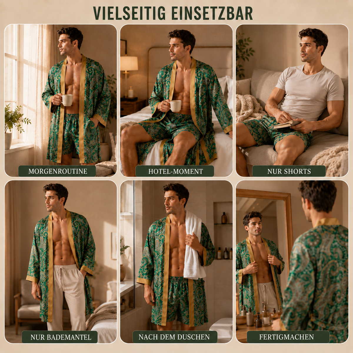 Nordspur | Velvoro Langer Kimono-Stil Bademantel-Set