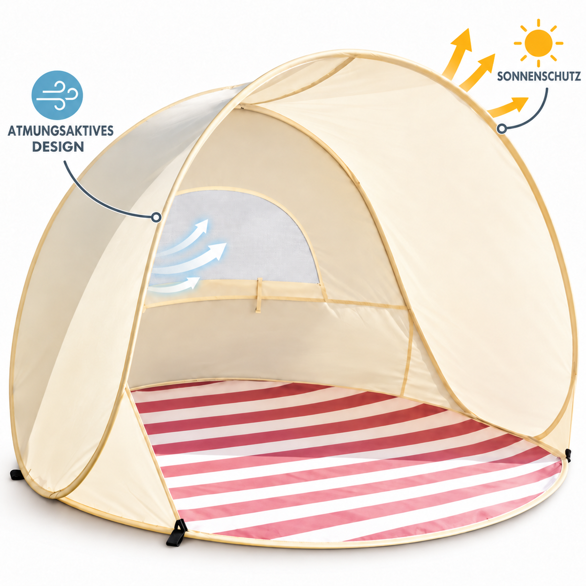 Nordspur | Baby Strandzelt | UPF 50+ Pop-Up Sonnenschutz – Vanilla Cream