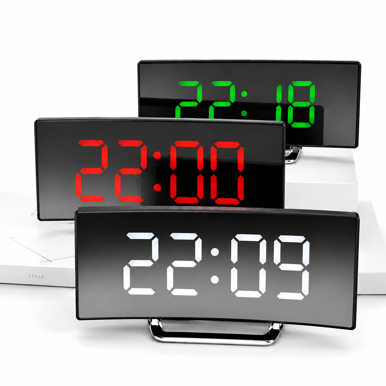 Digitaler Wecker mit Großanzeige & automatischer Dimmfunktion – CurveTime LED