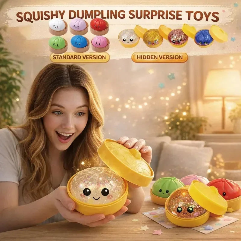 Dumpling Squishy Toy – Slow Rise Stressabbau Squeeze | Dämpfer-Käfig Design | 12 sammelbare Stile