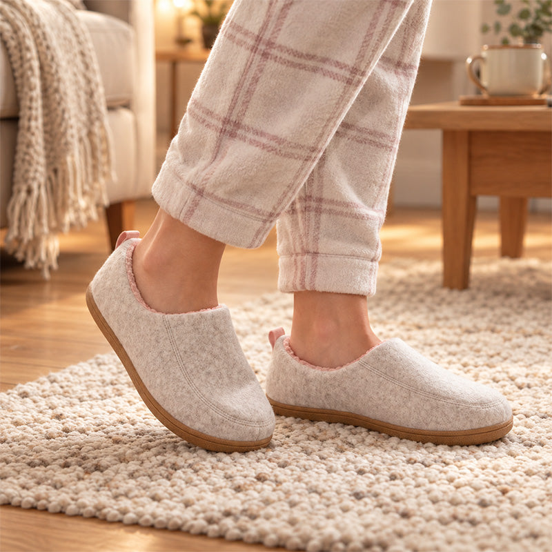 Unisex Orthopädische Hausschuhe mit Fußgewölbestütze und warmer Fleecefütterung