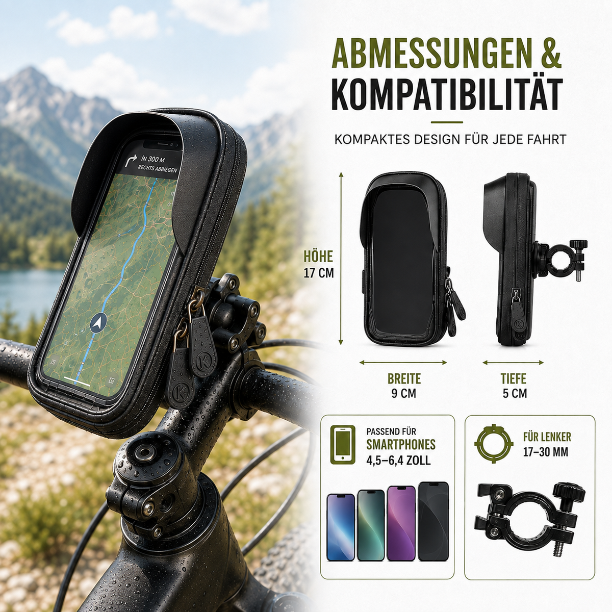 Fahrrad-Handyhalterung wasserdicht mit Touchscreen – TouchRide 6.4
