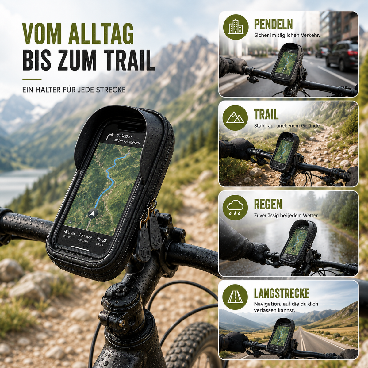 Fahrrad-Handyhalterung wasserdicht mit Touchscreen – TouchRide 6.4
