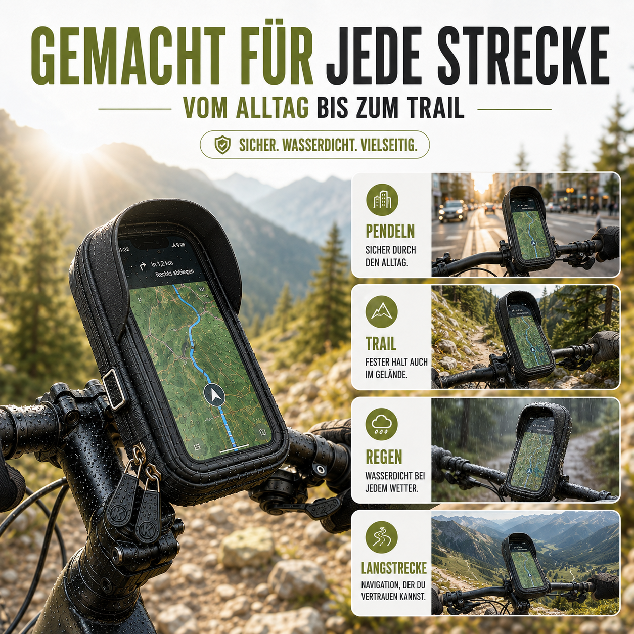 Fahrrad-Handyhalterung wasserdicht mit Touchscreen – TouchRide 6.4