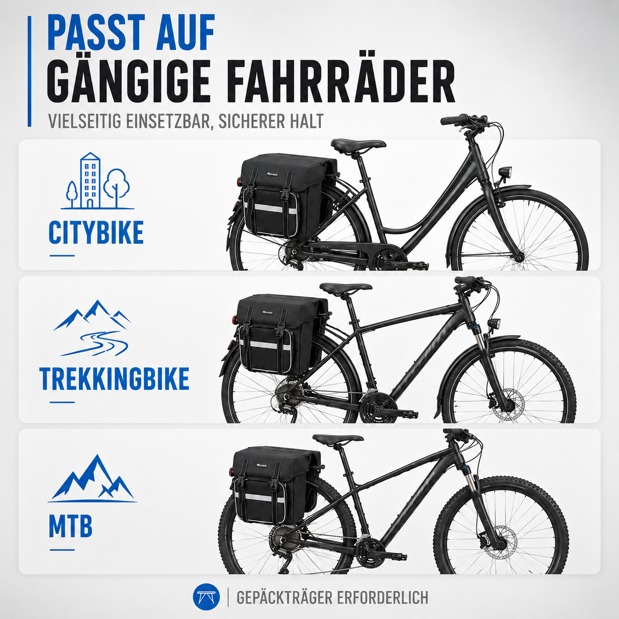 Fahrrad Gepäckträgertasche 25L – CargoRide Dual