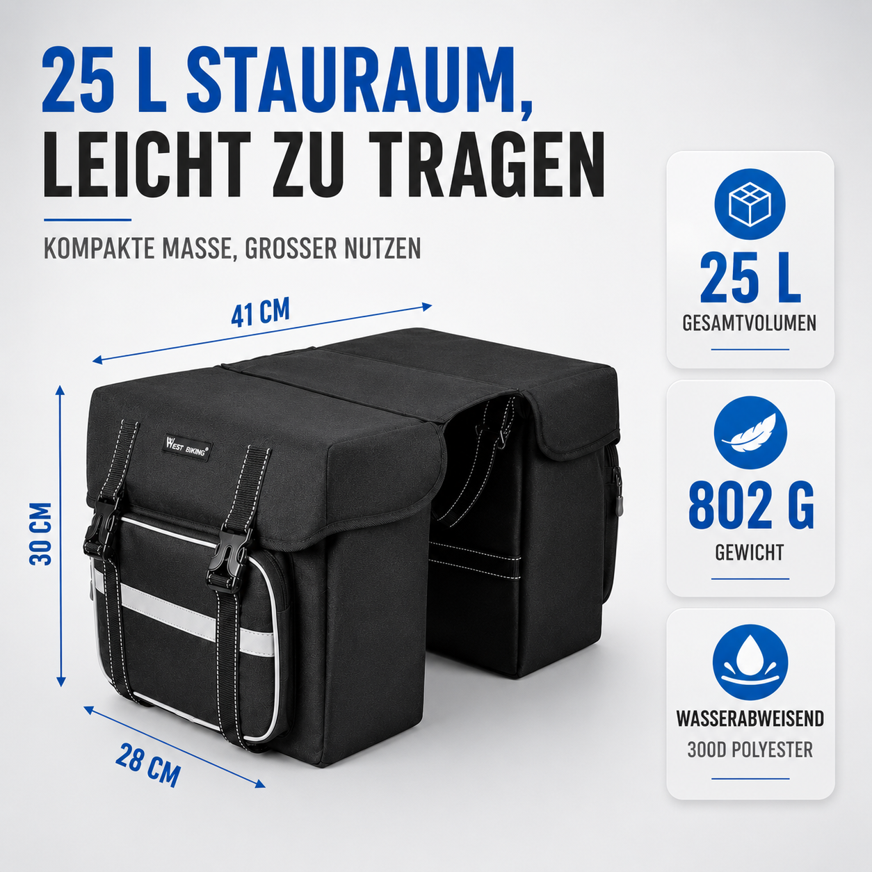 Fahrrad Gepäckträgertasche 25L – CargoRide Dual