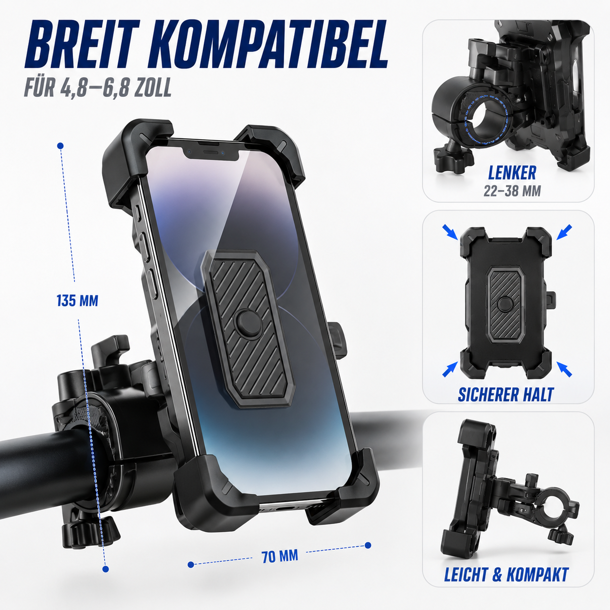 Fahrrad Handyhalterung 360° drehbar – GripRide Pro