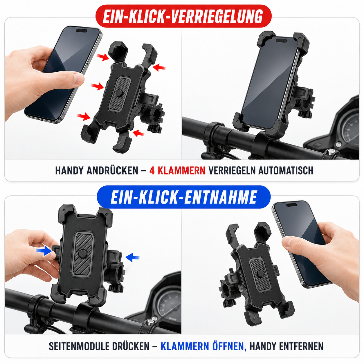 Fahrrad Handyhalterung 360° drehbar – GripRide Pro