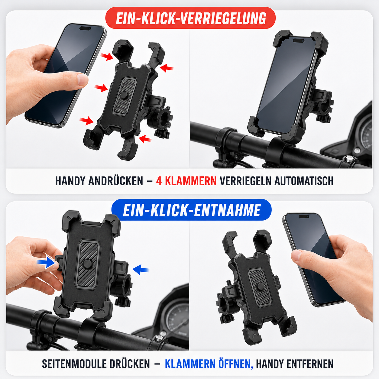 Fahrrad Handyhalterung 360° drehbar – GripRide Pro