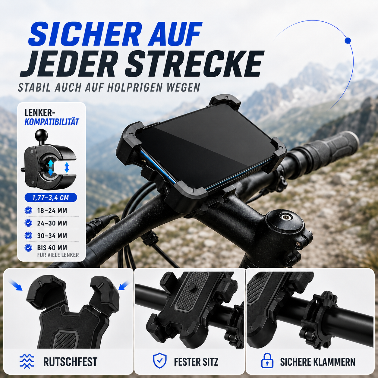 Fahrrad Handyhalterung 360° drehbar – GripRide Pro