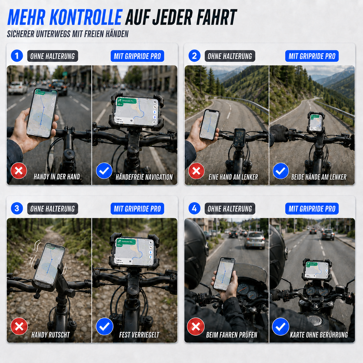 Fahrrad Handyhalterung 360° drehbar – GripRide Pro