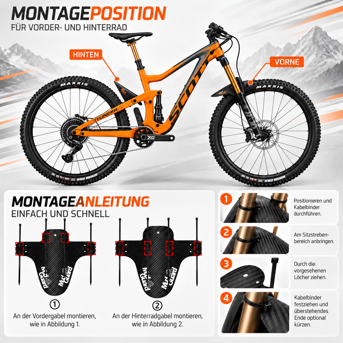 Fahrrad Schutzblech Set MTB – CarbonFlex Duo