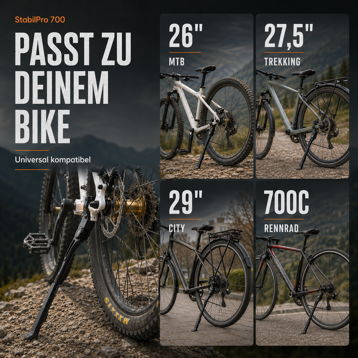 Fahrrad Seitenständer verstellbar – StabilPro 700