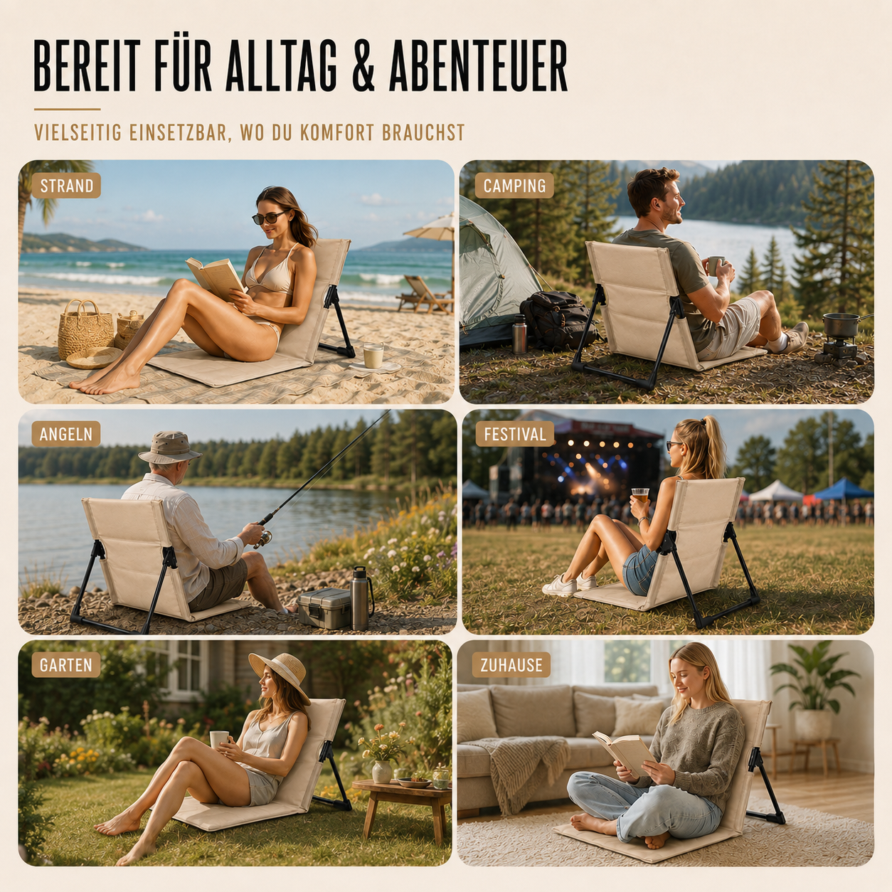 Faltbarer Outdoorstuhl ultraleicht & kompakt – LiteRest Campingstuhl