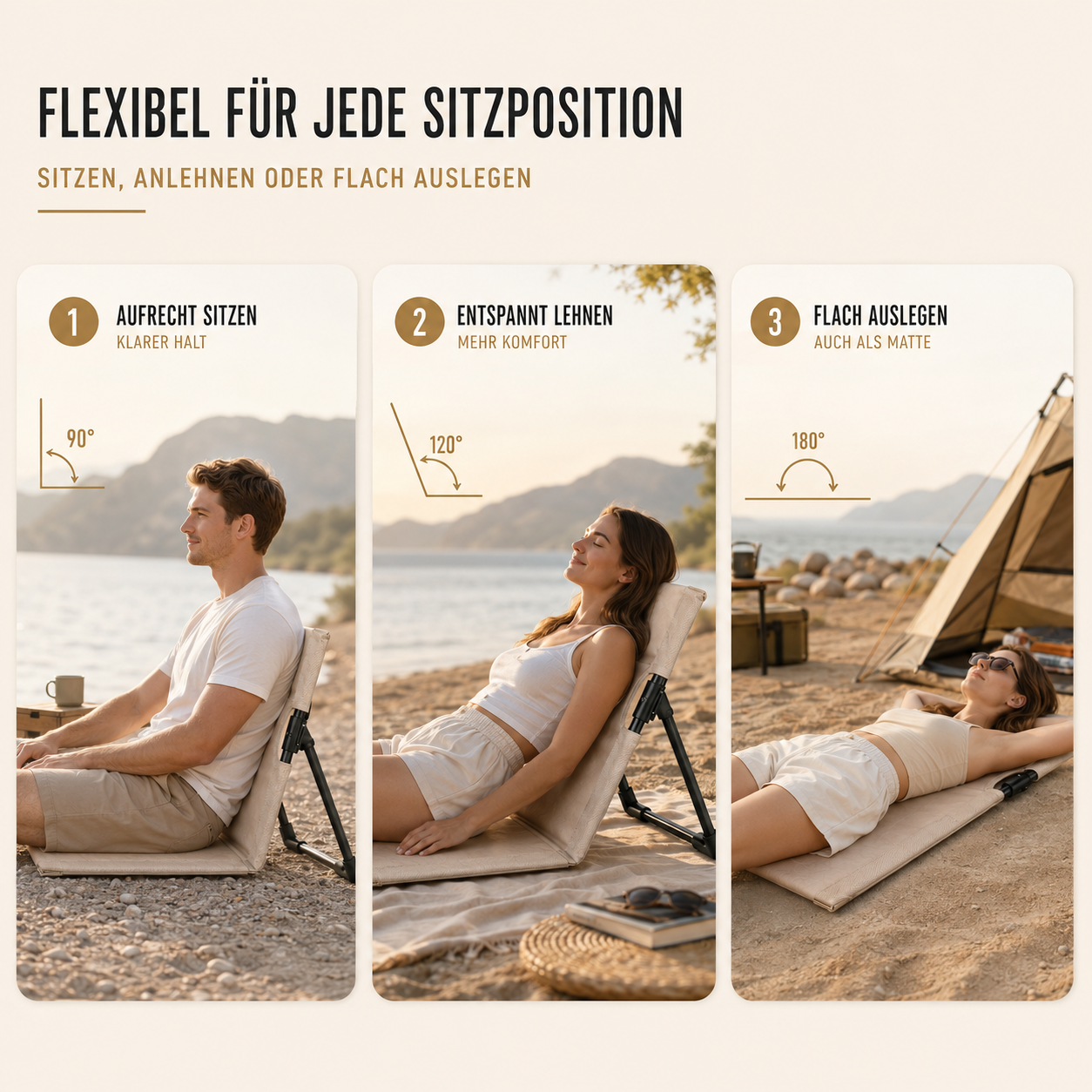 Faltbarer Outdoorstuhl ultraleicht & kompakt – LiteRest Campingstuhl