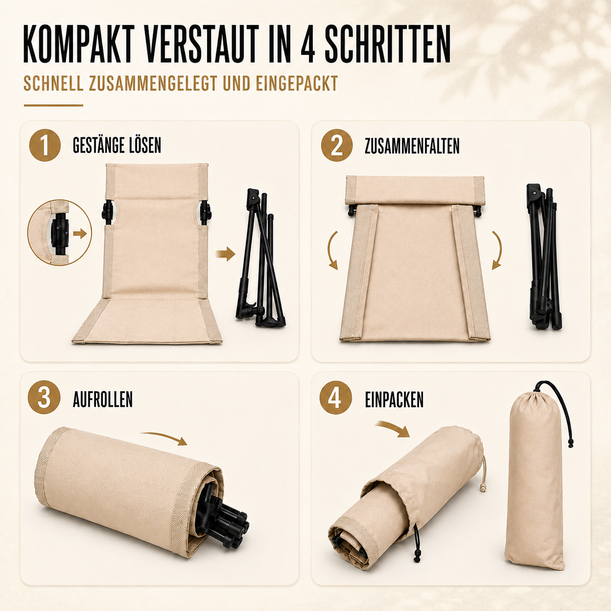 Faltbarer Outdoorstuhl ultraleicht & kompakt – LiteRest Campingstuhl