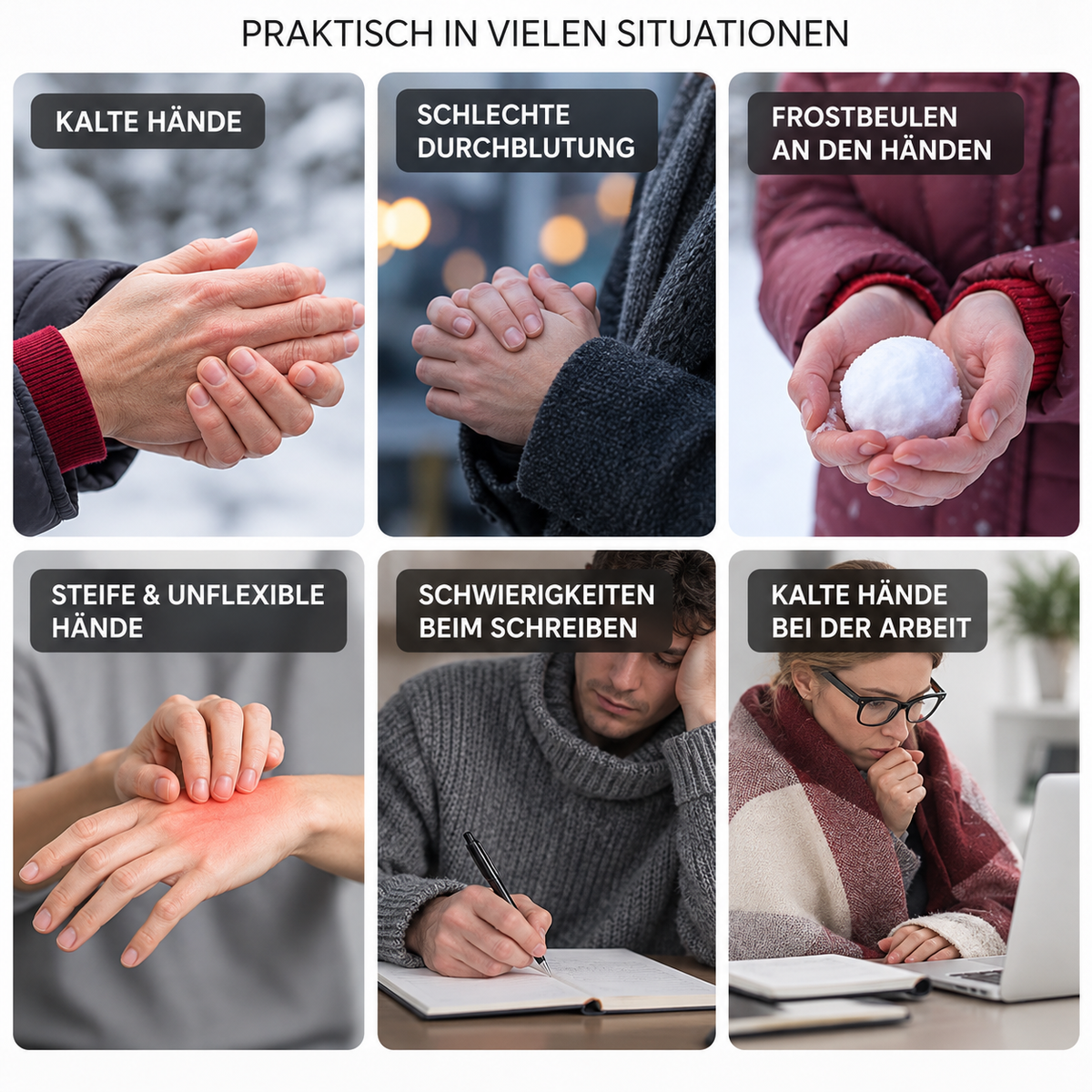 Fingerlose beheizte Handschuhe | 3 einstellbare Temperaturstufen