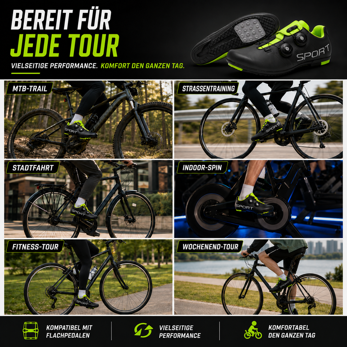 Flachpedal MTB Schuh Alternative Ohne Klickverbindung