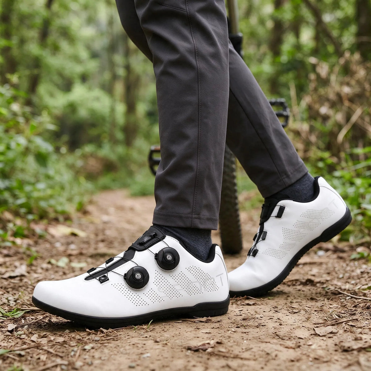 Flachpedal Schuh Mit Doppel-Drehverschluss Ohne Klickverbindung