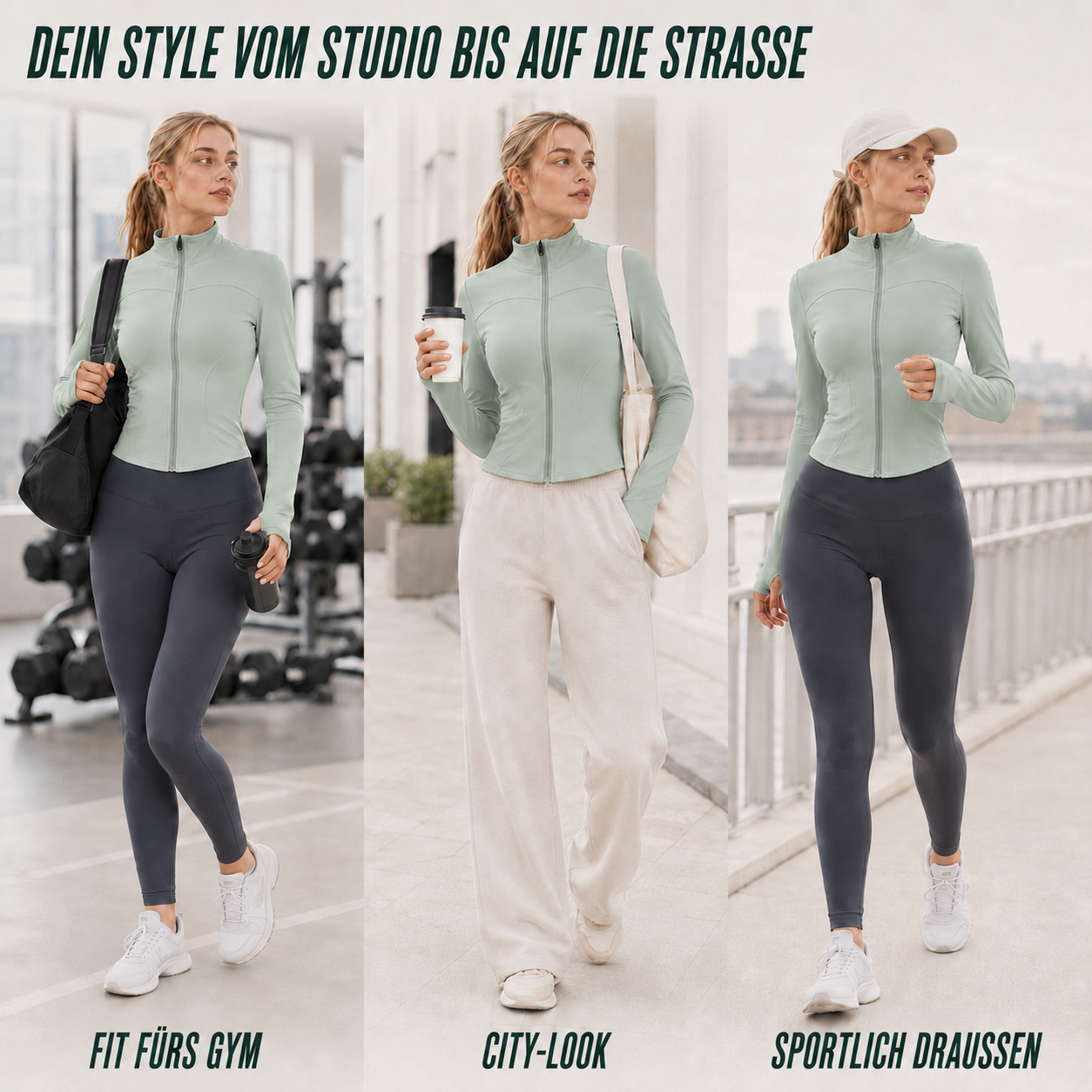 Nordspur | Fluxara Langarm-Trainings-Zip-Jacke figurbetont