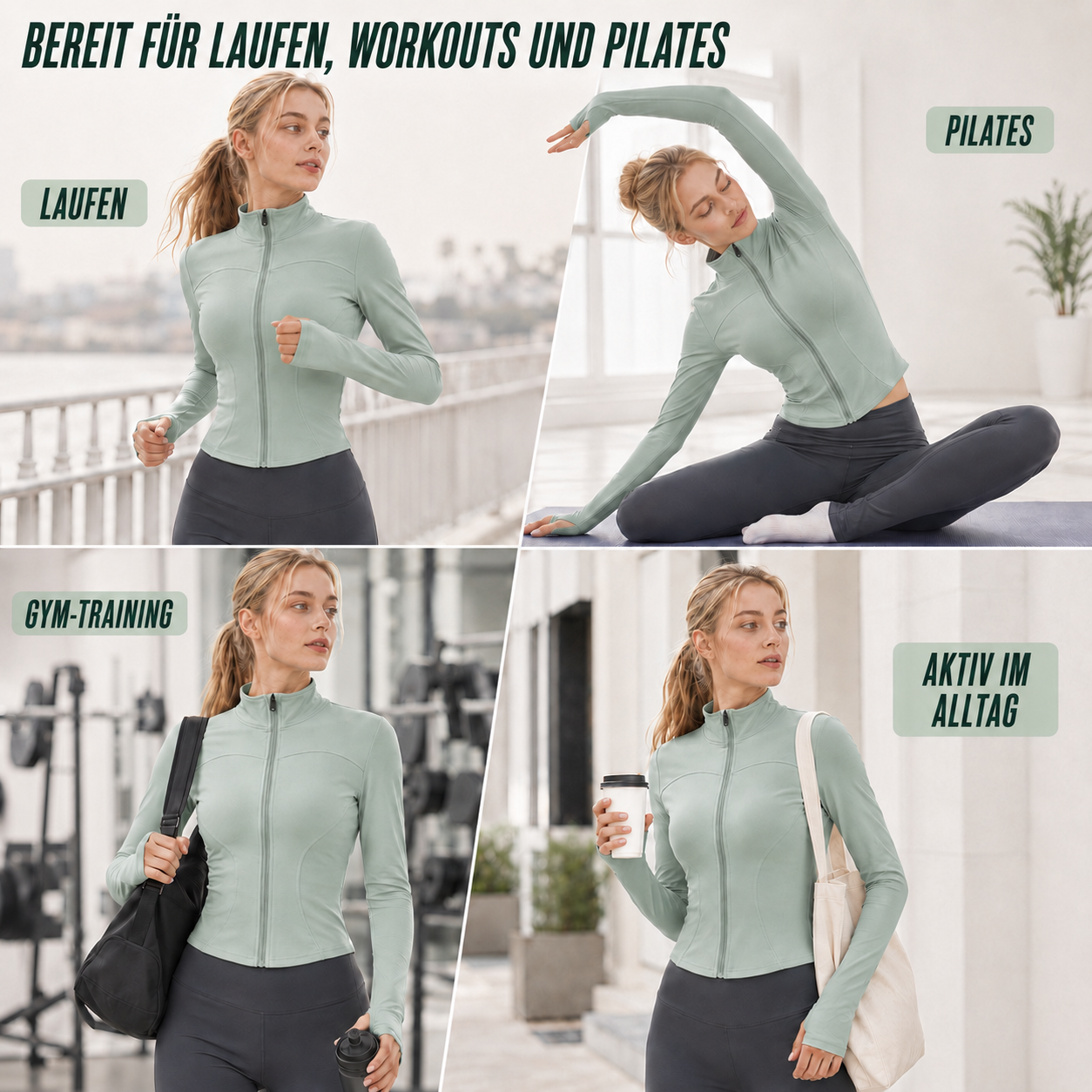 Nordspur | Fluxara Langarm-Trainings-Zip-Jacke figurbetont