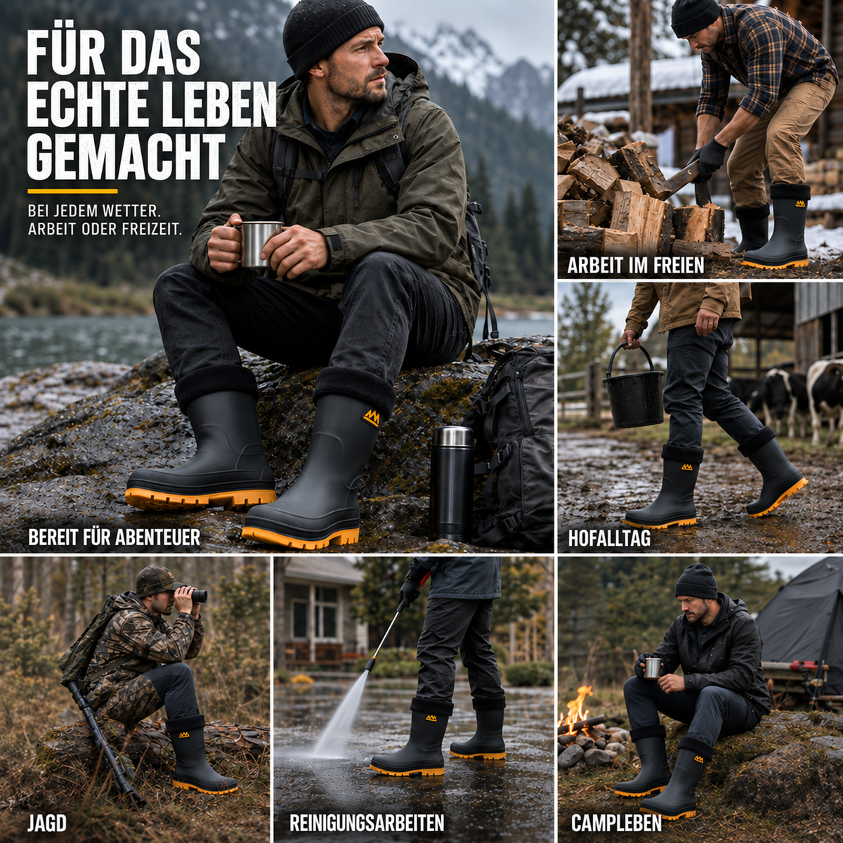 Gefütterte Gummistiefel Herren Für Den Winter